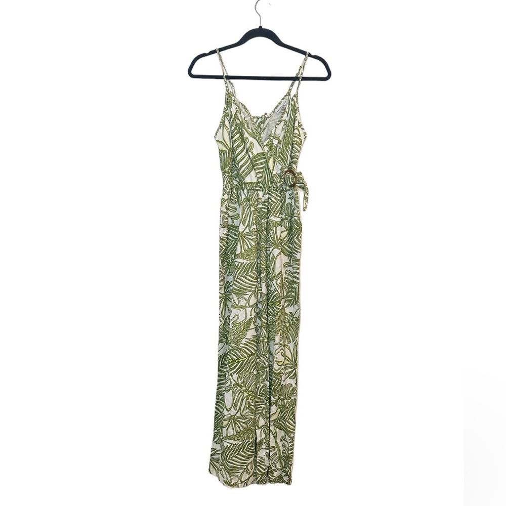 Sincerely Jules Belted Jumpsuit Green Small